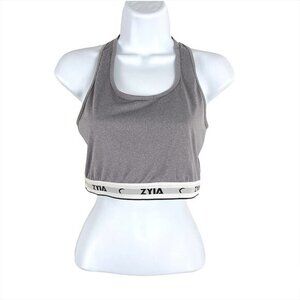 Zyia Active Sports Bra Racerback Gray‎ Athletic Women's Small